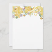 Bee Water Color Beehiveのブライダルシャワー 招待状 (裏面)