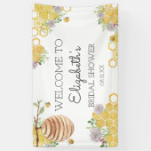 Bee Water Color Beehiveのブライダルシャワー 横断幕 (縦)