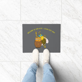 Bee Welcomeおもしろい形式 | クリーン足のみ ドアマット