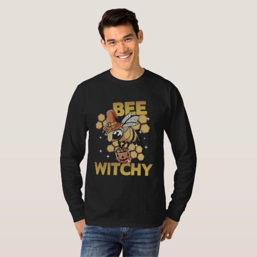 Bee Witchy Witch Bee Halloween Bee Costume for Wom Tシャツ (正面フル)