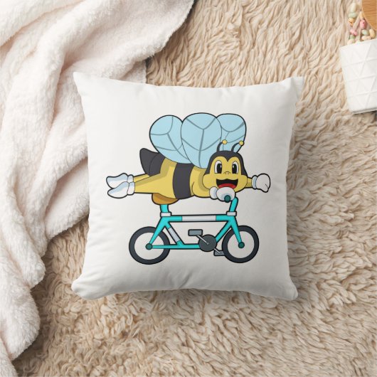 Bee with Bicycle クッション (ブランケット)
