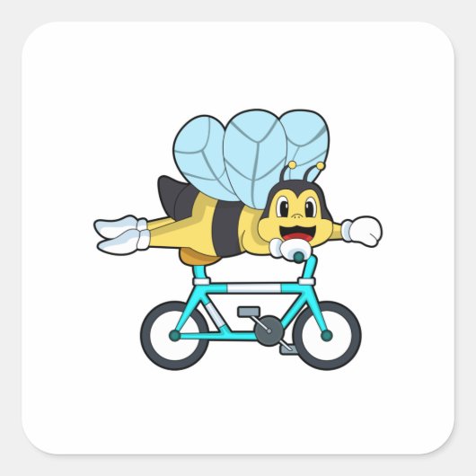 Bee with Bicycle スクエアシール (正面)