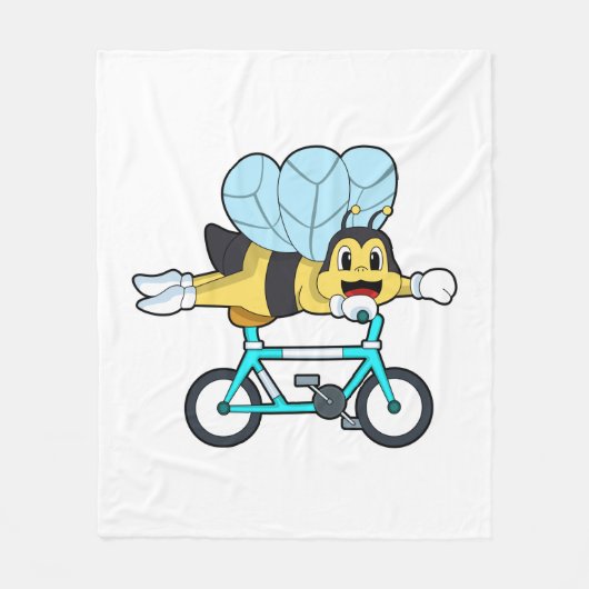 Bee with Bicycle フリースブランケット (正面)