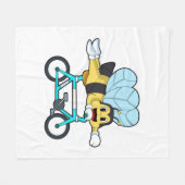 Bee with Bicycle フリースブランケット (正面(横))
