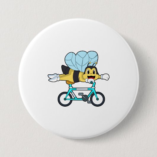 Bee with Bicycle 缶バッジ (正面)