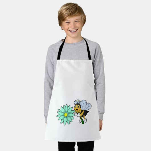 Bee with Flower.PNG エプロン (着用した状態)