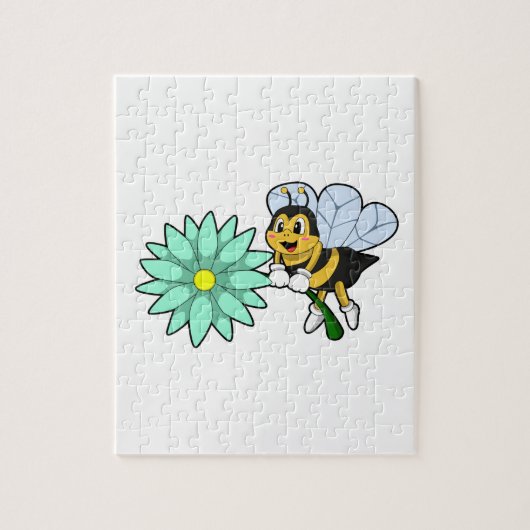 Bee with Flower.PNG ジグソーパズル (縦)