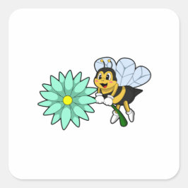Bee with Flower.PNG スクエアシール