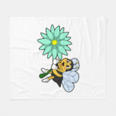 Bee with Flower.PNG フリースブランケット (正面(横))