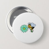Bee with Flower.PNG 缶バッジ (正面&裏面)