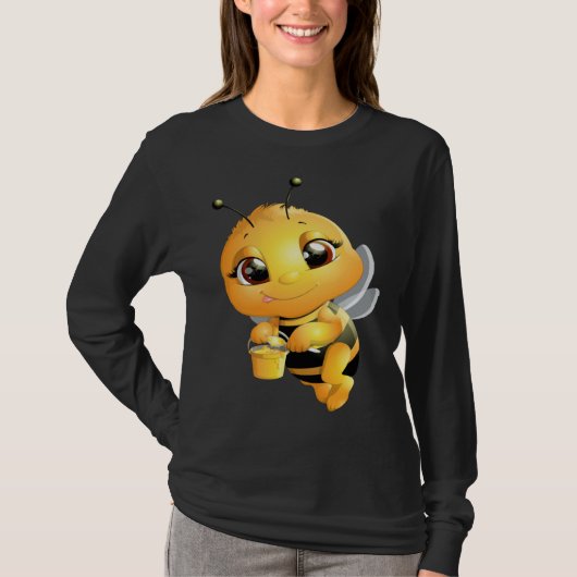 Bee with Honey Cute Girls Bee Tシャツ (正面)