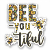 Bee You Ti Ful Honeybees Sunflowers シール (正面)