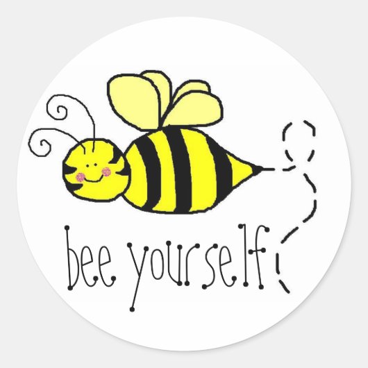 Bee Yourselfスタンプ ラウンドシール (正面)