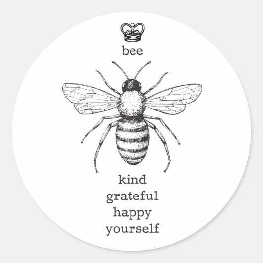 Bee Yourselfステッカー ラウンドシール (正面)