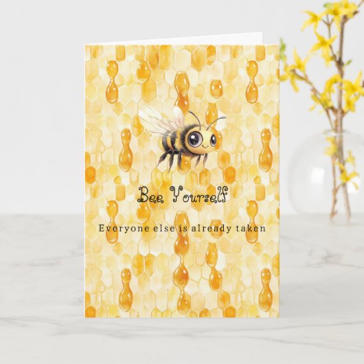 Bee Yourself Gold Honey カード (黄色い花)