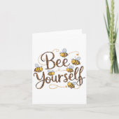 Bee Yourself Motivational Funny  カード (正面)
