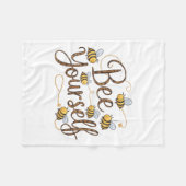 Bee Yourself Motivational Funny  フリースブランケット (正面(横))