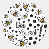 Bee Yourself Round Sticker ラウンドシール (正面)