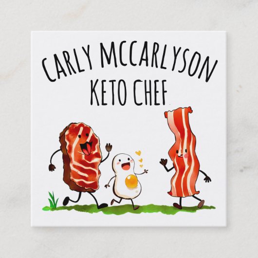 Beef Egg Bacon Keto Personal Chef Catering Company スクエア名刺 (正面)