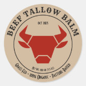 Beef Tallow Balm Label Sticker ラウンドシール (正面)