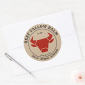 Beef Tallow Balm Label Sticker ラウンドシール (封筒)