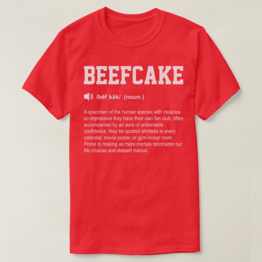 Beefcake おもしろい Dictionary Gymの意味 Tシャツ (デザイン正面)