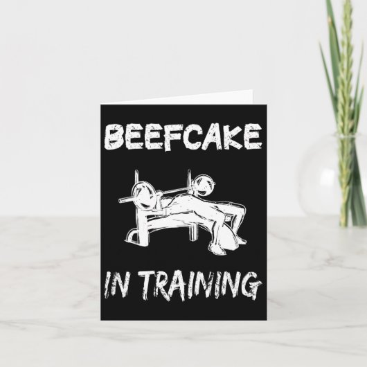 Beefcake In Training Gym Muscle Funny Bodybuilding カード (正面)