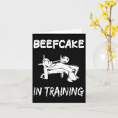 Beefcake In Training Gym Muscle Funny Bodybuilding カード (黄色い花)