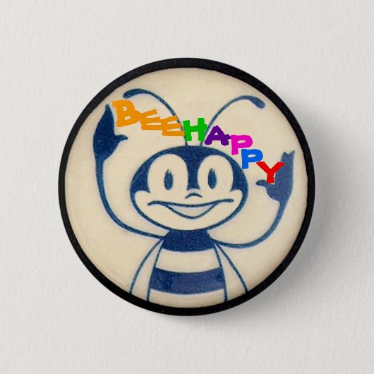 BEEHAPPY 缶バッジ (正面)