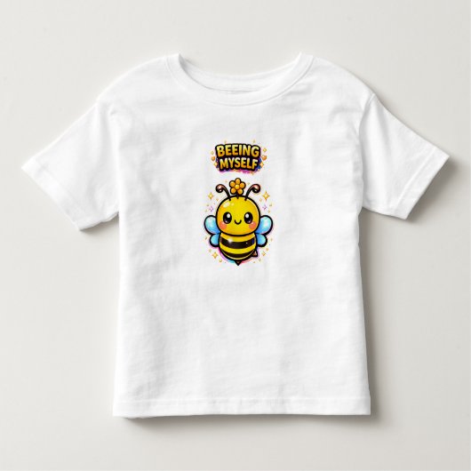 Beeing Myself Bee – Cute Toddler Girl T-Shirt トドラーTシャツ (正面)