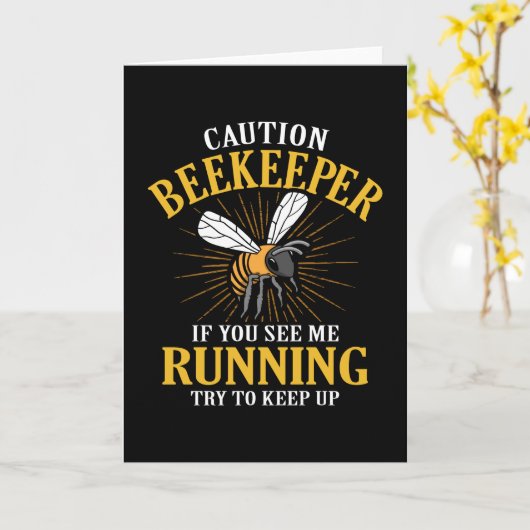 Beekeeperおもしろいプンもし私を見る開始ランニング カード (黄色い花)