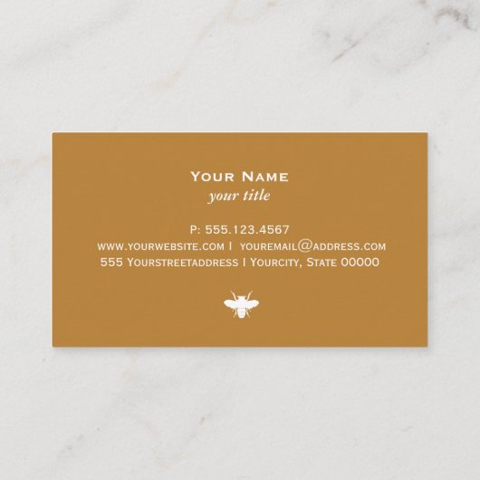 BeeKeeperハニーアパイリストビジネスカード 名刺 (裏面)