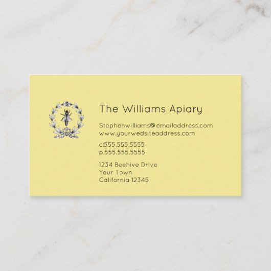 BeeKeeperハニーアパイリスト | Queen Bee 名刺 (裏面)