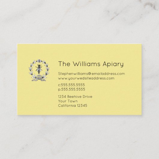 BeeKeeperハニーアパイリスト | Queen Bee 名刺 (裏面)