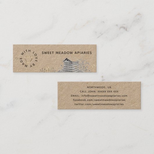 Beekeeper製品のエンクロージャラベル スキニー名刺 (正面/裏面)