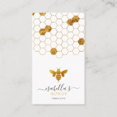 Beekeeper Apiary Honey Bee Faux Gold Foi 名刺 (正面)