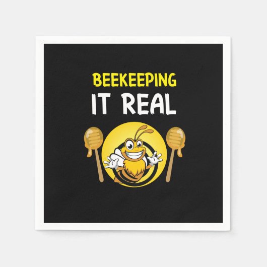 Beekeeper Art BeeKeeping It Real スタンダードカクテルナプキン (正面)