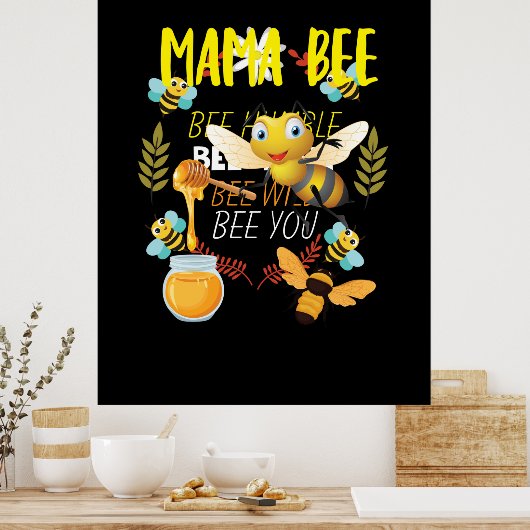 Beekeeper Art Mama Bee ポスター (キッチン)