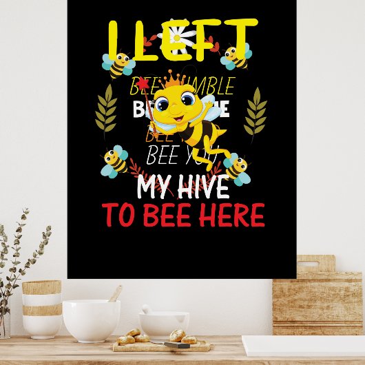 Beekeeper Art My Hive To Here ポスター (キッチン)