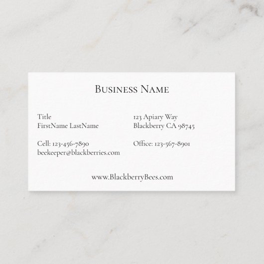Beekeeper Blackberry 名刺 (裏面)