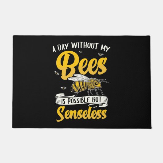 Beekeeper Gift | A Day Without My Bees ドアマット (正面)