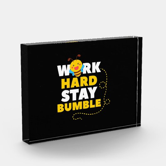 Beekeeper Gift | Bee Work Hard Stay Bumble フォトブロック (左)