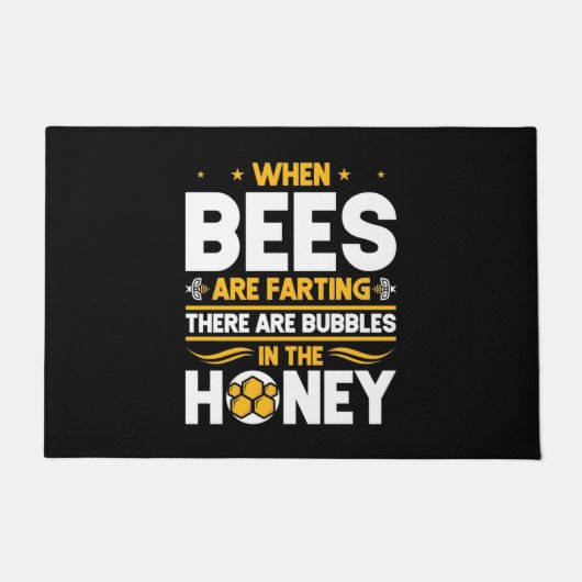 Beekeeper Gift | When Bees Are Farting ドアマット (正面)