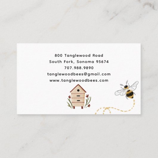 Beekeeper Honey Products 名刺 (裏面)