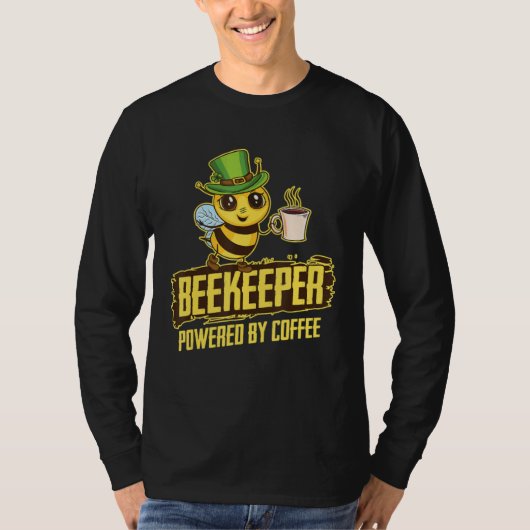 Beekeeper Powered Coffee St Patrick Bee Beekeeping Tシャツ (正面)