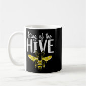 Beekeepers King Of The Hive Funny Bee Whisper Gift コーヒーマグカップ (左)