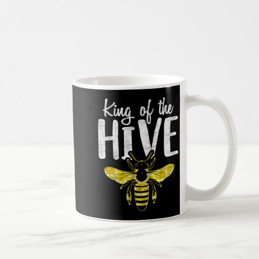 Beekeepers King Of The Hive Funny Bee Whisper Gift コーヒーマグカップ (右)