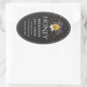 Beekeeping Honey Labels | Honeybee & Honeycomb Des 楕円形シール (バッグ)