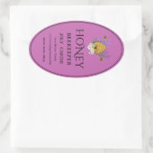 Beekeeping Honey Labels | Honeybee & Honeycomb Des 楕円形シール (バッグ)