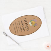 Beekeeping Honey Labels | Honeybee & Honeycomb Des 楕円形シール (封筒)